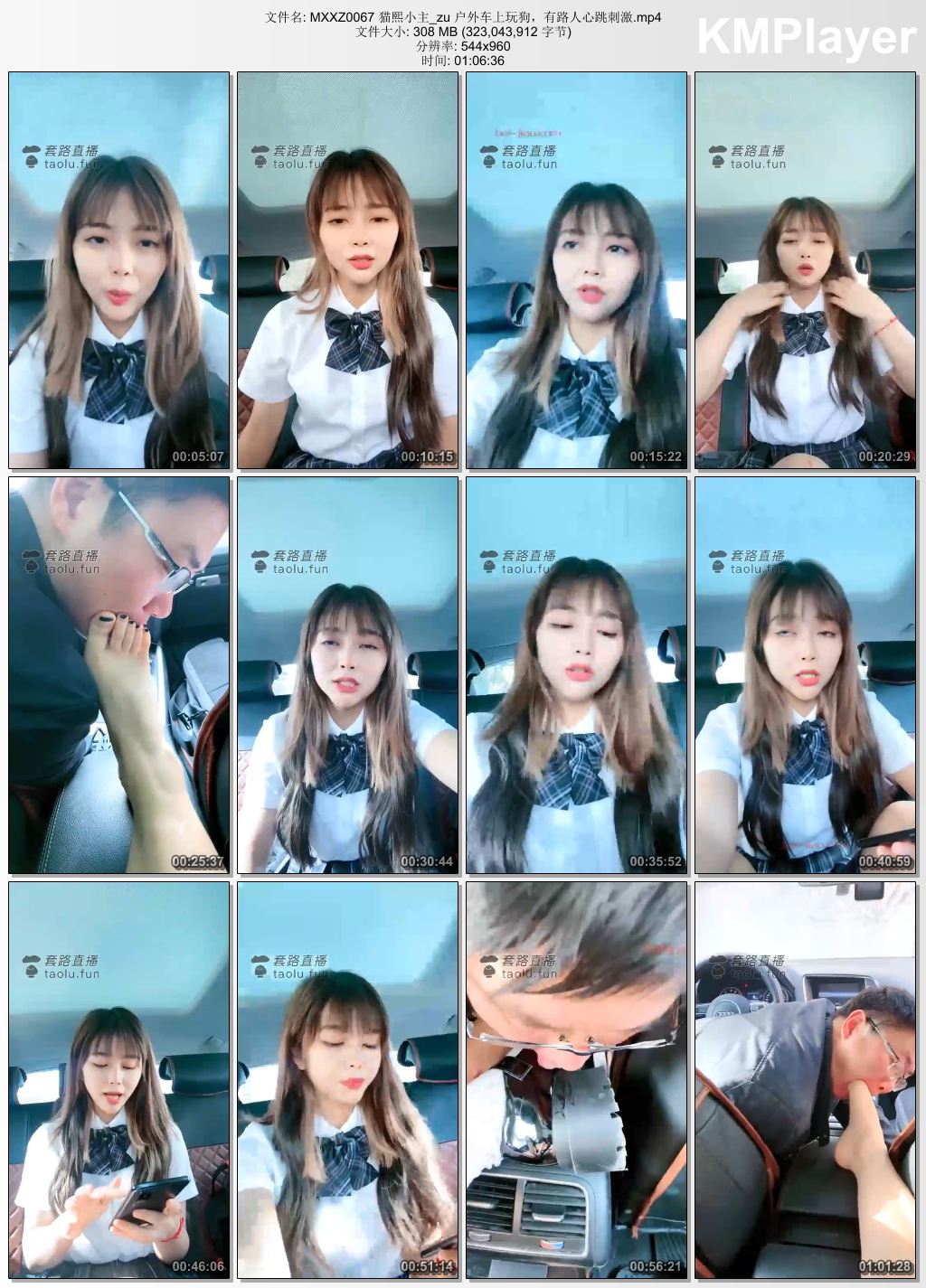 猫熙小主0067_户外车上玩狗 有路人心跳刺激.jpg