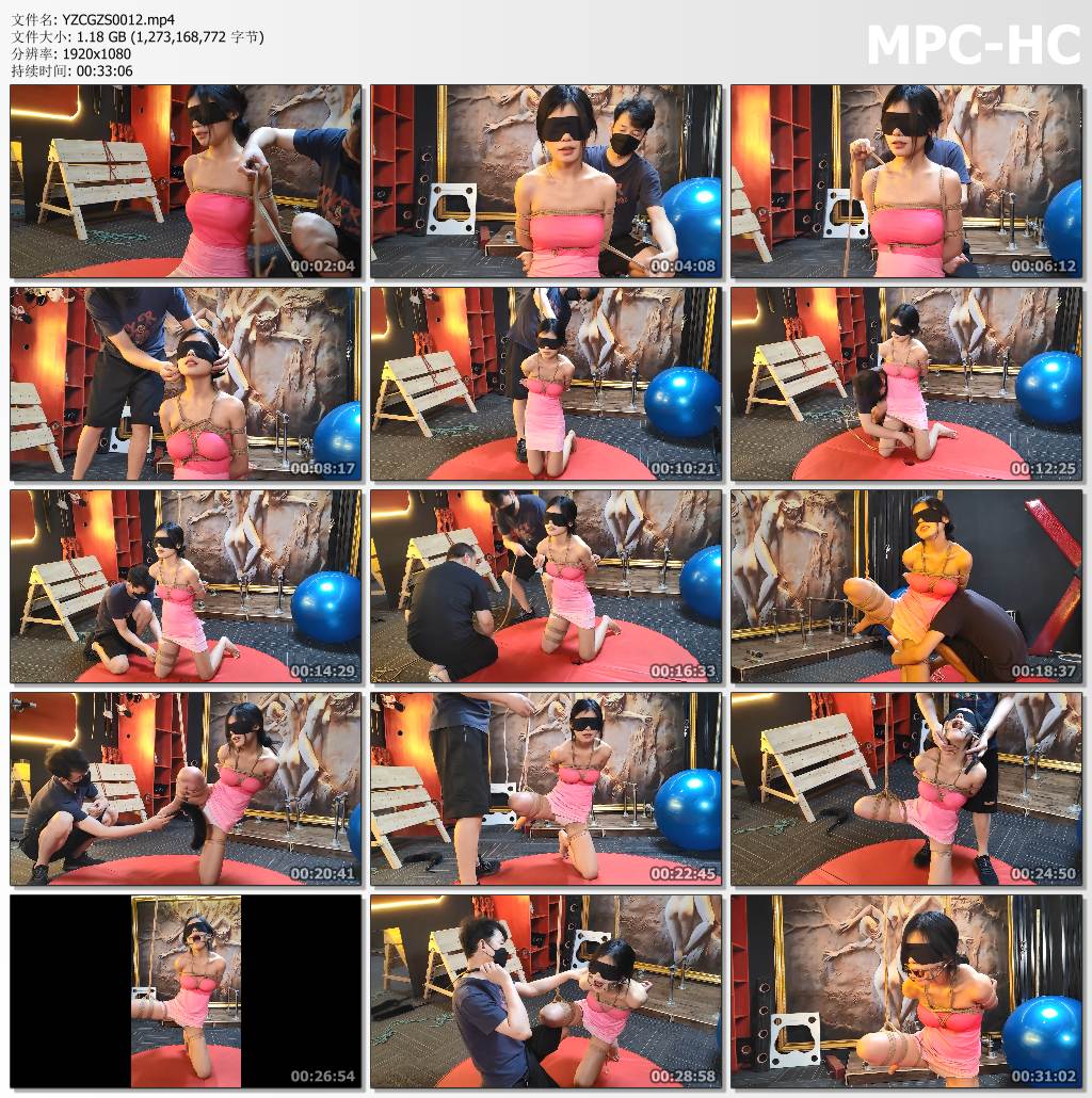 YZCGZS0012 意之窗工作室_汤圆粉色抹胸裙单膝跪地紧缚.jpg