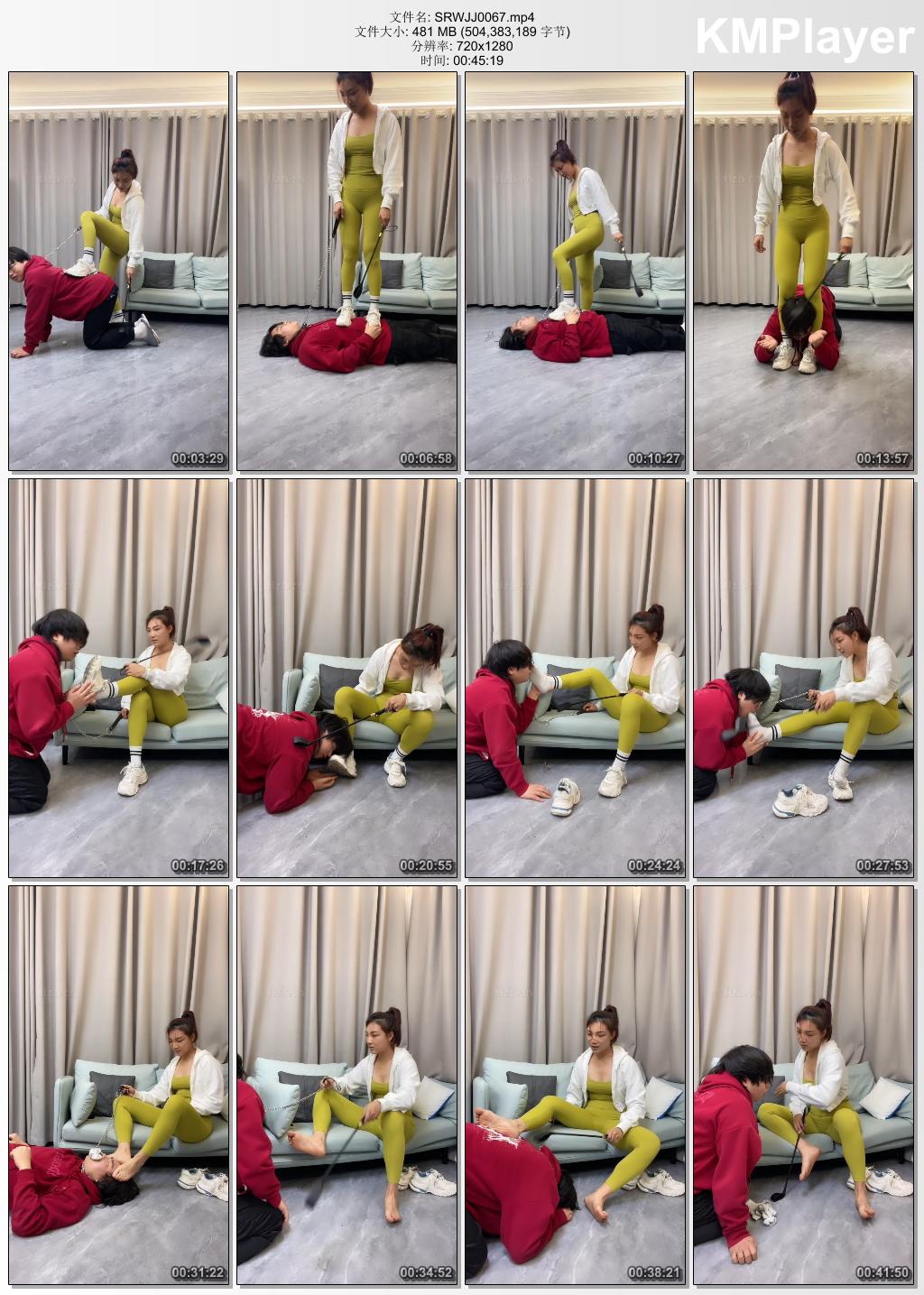 素人挖掘机0067_健身女教练-sp 运动鞋白袜踩 骑马 袜子塞嘴.jpg